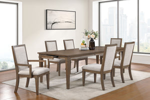 Mariana - Dining Table Set Dark Brown 7 Pc. Table, 4 Side, 2 Arm Chairs