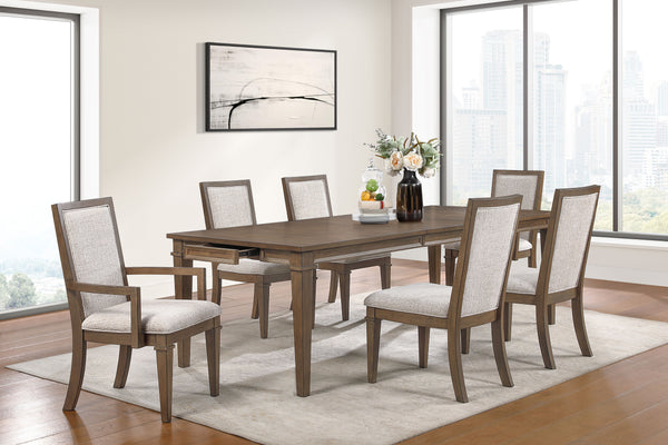 Mariana - Dining Table Set Dark Brown 7 Pc. Table, 4 Side, 2 Arm Chairs