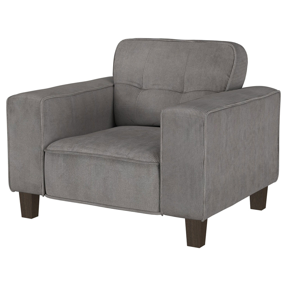 Deerhurst - Upholstered Track Arm Tufted Accent Chair - Charcoal