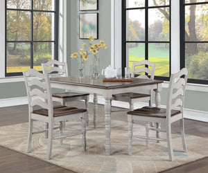 Bettina - 5 Piece Dining Set - Gray & Weathered Oak