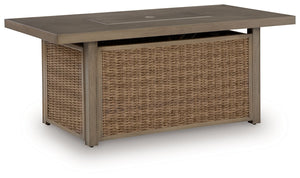 Laguna Heights - Rectangular Fire Pit Table - Beige