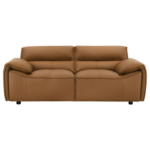Buxton - Top Grain Leather Upholstered Loveseat