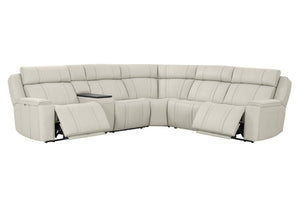 Sausalito - 6 Piece Modular Zero Gravity Power Reclining Sectional With Power Adjustable Headrests - Platinum Envy