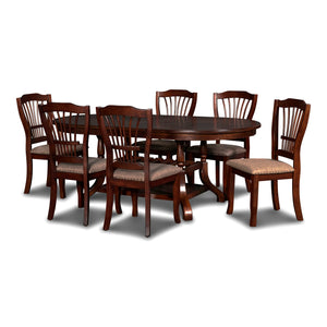 Bixby - Dining Table Set Light Brown 7 Pc. Table, 6 Chairs