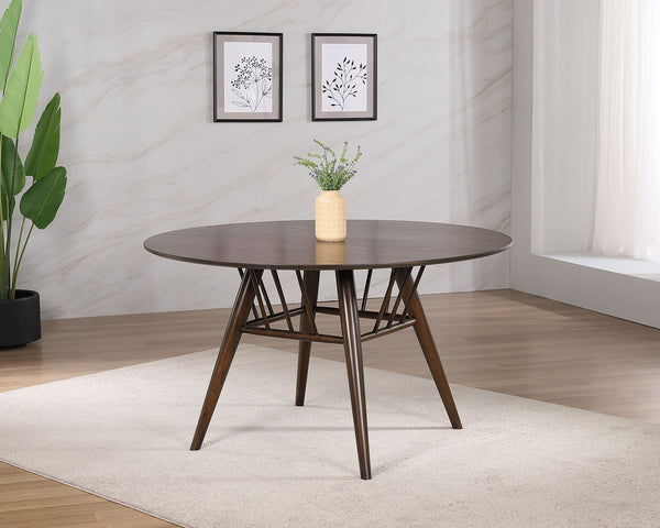 Everton - Round Wood Dining Table - Dark Walnut