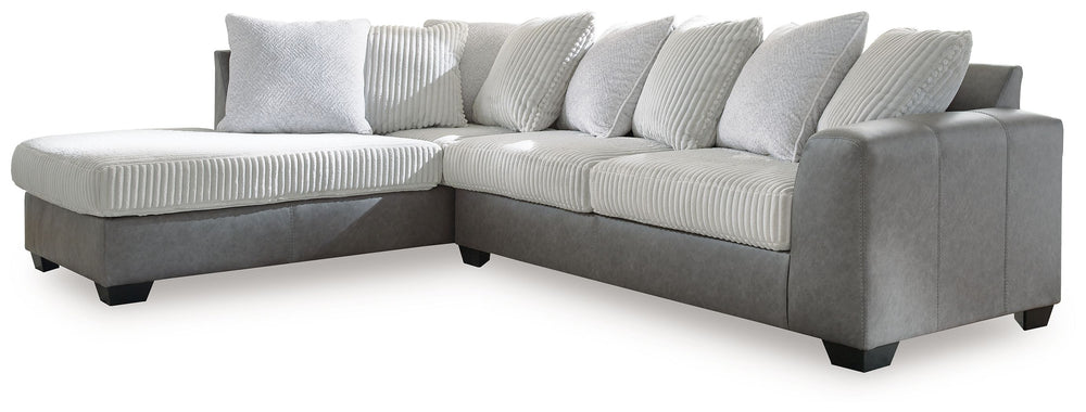 Clairette Court - Sectional Dark Gray 2 Pc. Left Arm Facing Corner Chaise Sectional