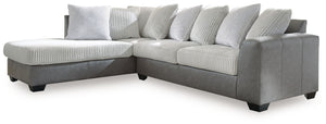 Clairette Court - Sectional Dark Gray 2 Pc. Left Arm Facing Corner Chaise Sectional