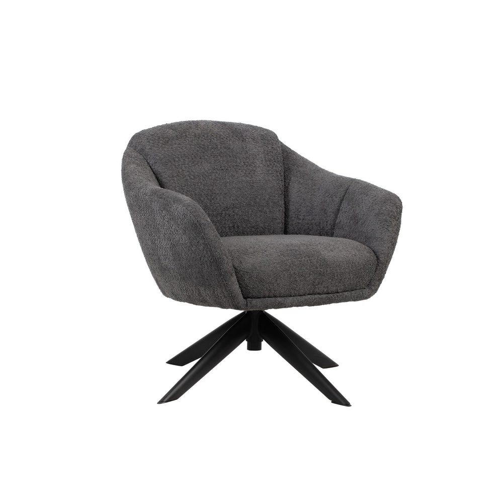 Fleming - Boucle Swivel Lounge Chair Dark Gray 1 Piece