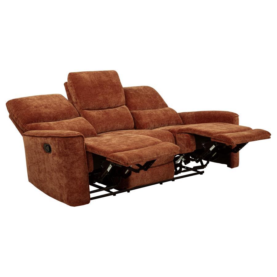 Navarro - Chenille Upholstered Reclining Sofa Dark Brown