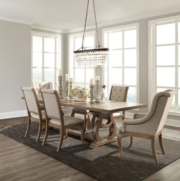 Brockway - Extension Leaf Dining Set Beige 7 Pc. Table, 6 Chairs