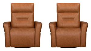 Remmington - Power Swivel Glider Recliner Vintage Caramel 2 Pieces