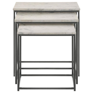 Medora - Marble Top Nesting Table Set