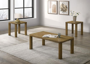 Castlewood - Cocktail Coffee Table Set Dark Brown 3 Pc. Coffee Table, End Table