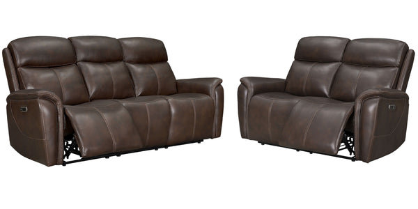 Cascade - Power Reclining Sofa & Loveseat - Auburn