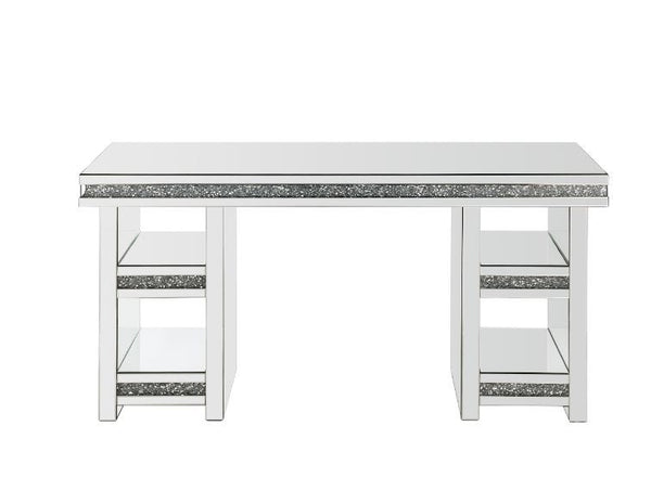 Noralie - Writing Desk - Mirrored & Faux Diamonds
