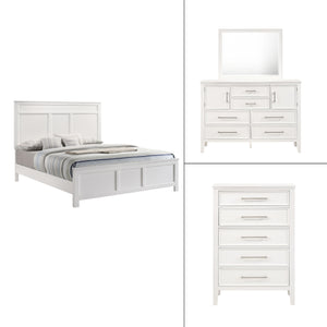 Andover - Western King 4 Piece Bedroom Set (Bed, Dresser, Mirror, Chest) - White