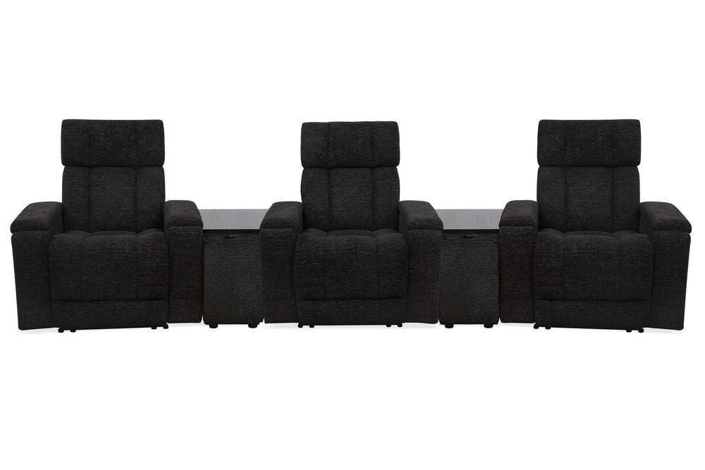 Phoenix - Zero Gravity Power 3 Seat Home Theater Seating With 2 Wedges And Immersive Audio