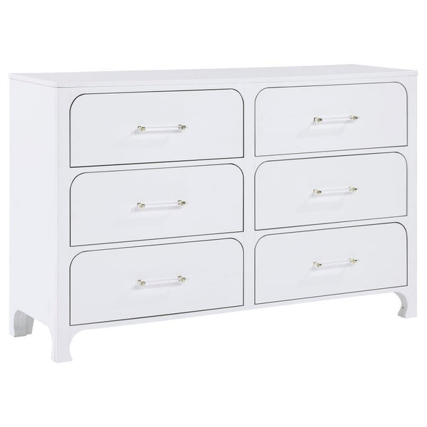 Anastasia - 6-Drawer Dresser - Pearl White