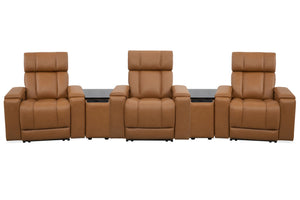 Phoenix - Zero Gravity Power 3 Seat Home Theater Seating With 2 Wedges And Immersive Audio