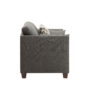Laurissa - Chair With 3 Pillows - Light Charcoal Linen
