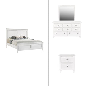 Tamarack - Bedroom Set White 4 Pc. Bed, Dresser, Mirror, Nightstand Queen