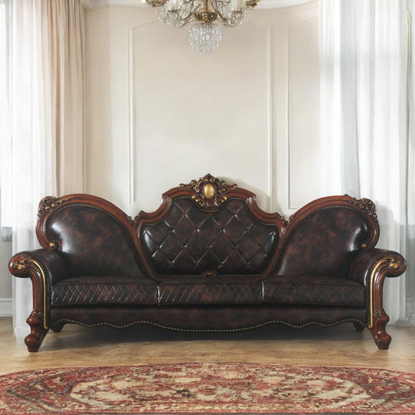 Picardy - Sofa Vintage Cherry Oak 110"W x 39"D x 50"H