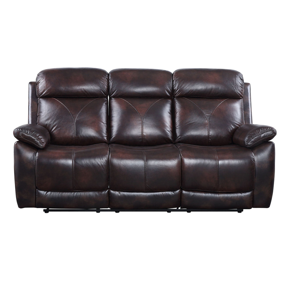 Perfiel - Motion Sofa - Two Tone Dark Brown Top Grain Leather