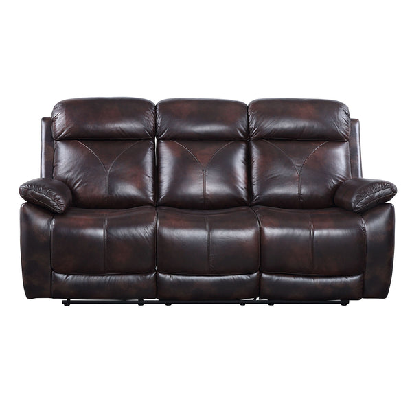 Perfiel - Motion Sofa - Two Tone Dark Brown Top Grain Leather