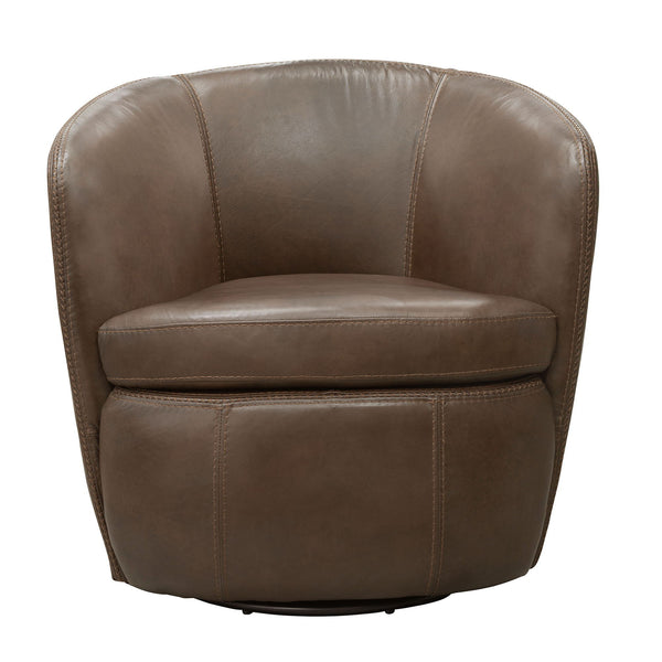 Barolo - 100% Italian Leather Swivel Club Chair (Set of 2)