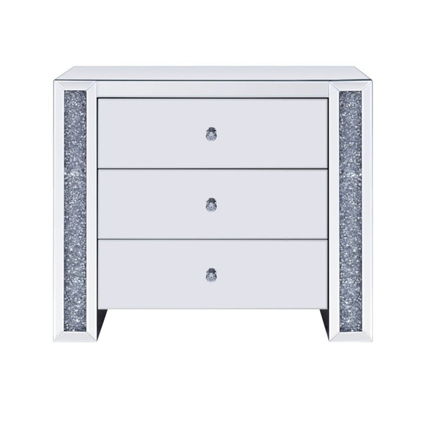 Noralie - 32" Console Cabinet - Mirrored & Faux Diamonds