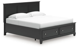 Lanolee - Panel Bed Black King 2 Drawers