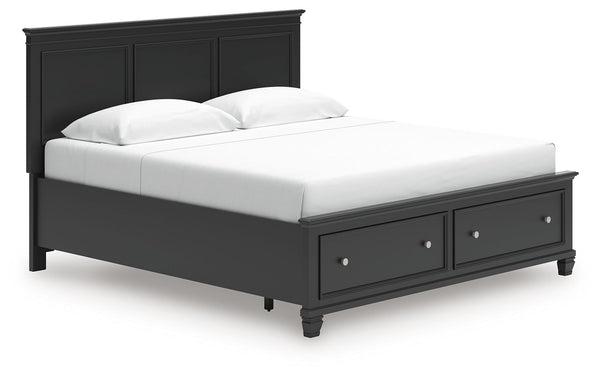 Lanolee - Panel Bed Black King 2 Drawers