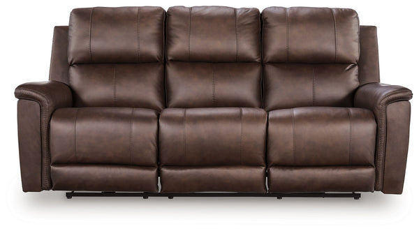 Bleckley - Power Reclining Sofa With Adjustable Headrest Dark Brown