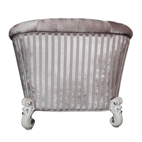 Versailles - Chair With 2 Pillows - Ivory Fabric & Bone White