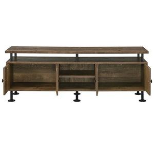 Ensata II - TV Stand - Rustic Oak & Black