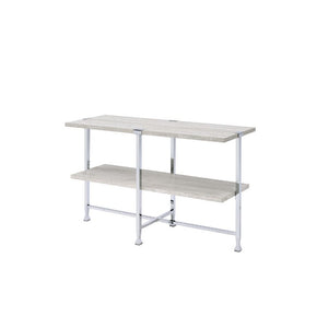 Brecon - Sofa Table - White Oak & Chrome