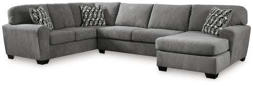Birkdale Court - Sectional Gray 3 Pc. Right Arm Facing Corner Chaise Sectional