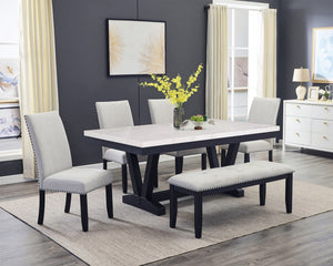 Varley - 6 Piece Dining Room Set - White / Gray