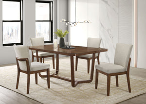 Salerno - Wood Dining Room Set Dark Brown 5 Pc. Table, 4 Chairs