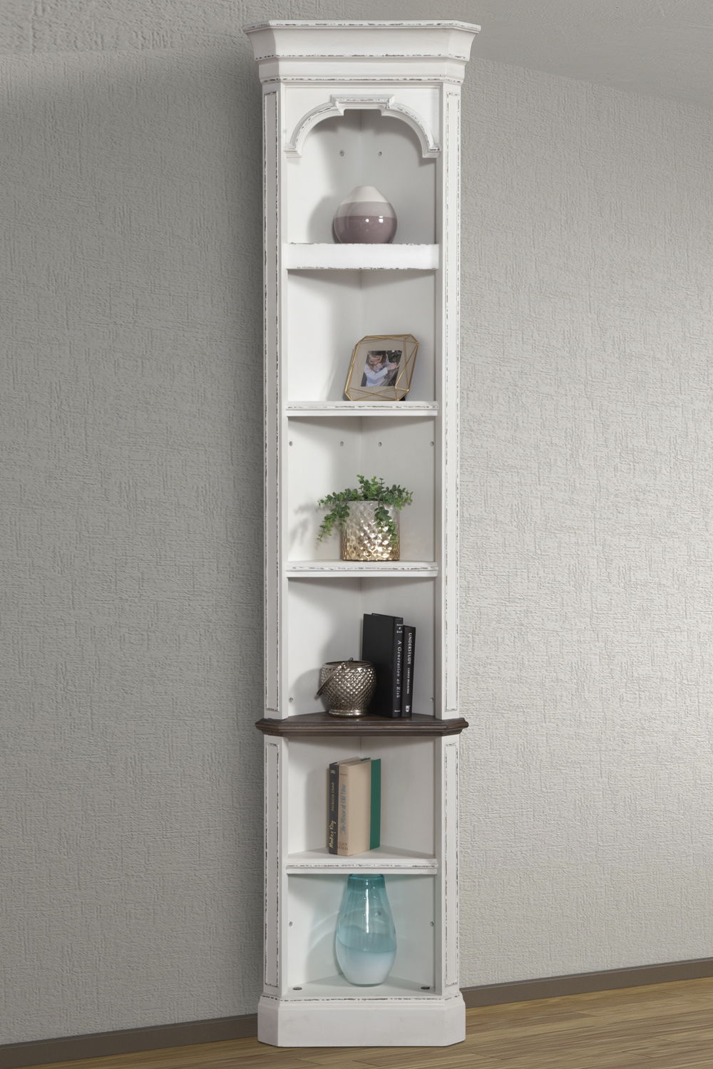 Provence - Outside Corner Bookcase - Vintage Alabaster