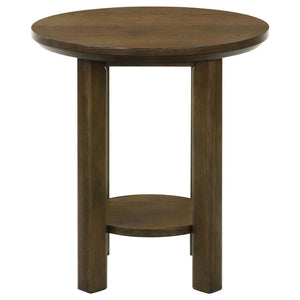 Ottowa - Round Wood Table With Shelf