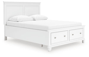 Fortman - Panel Bed White Queen 2 Drawers