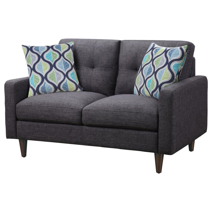 Watsonville - Upholstered Track Arm Tufted Loveseat - Gray