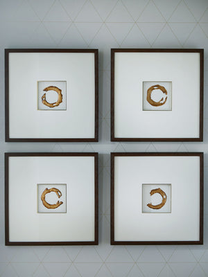 Dallbourne - Wall Art Set (Set of 4) - White / Gold Finish
