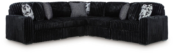 Midnight-Madness - Sectional Black 5 Pc. Sectional