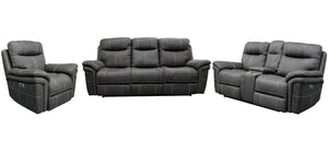 Mason - Power Reclining Sofa Set Charcoal 3 Pc. Sofa, Loveseat, Recliner