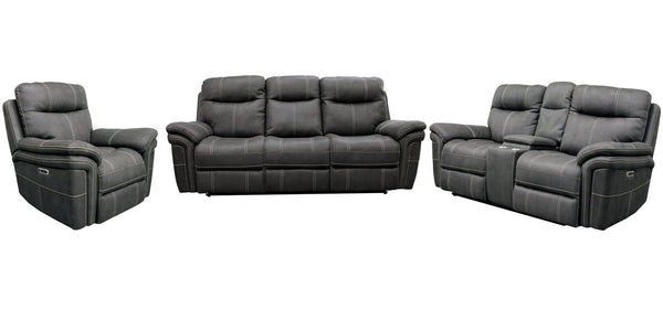 Mason - Power Reclining Sofa Set Charcoal 3 Pc. Sofa, Loveseat, Recliner