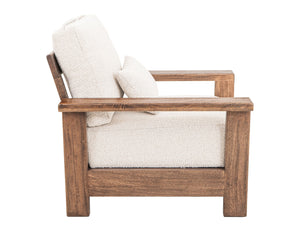 Duna - Armchair - White / Light Brown