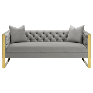 Eastbrook - Velvet Upholstered Tufted Sofa - Gray