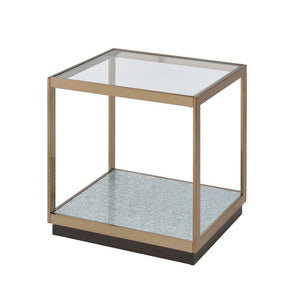 Kaia - End Table - Glass & Gold